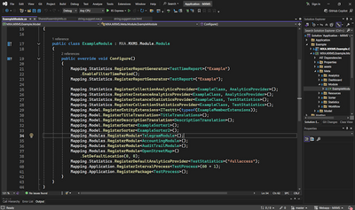 An example module open in Visual Studio