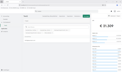 An example implementation using the MXMS framework